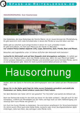 Hausordnung der Reitschule