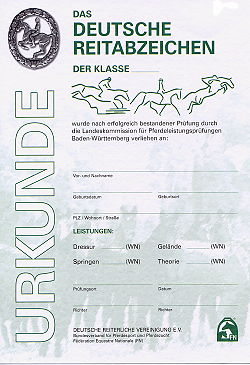 Reitabzeichen, Motivationsabzeichen, Kleines Hufeisen, Großes Hufeisen